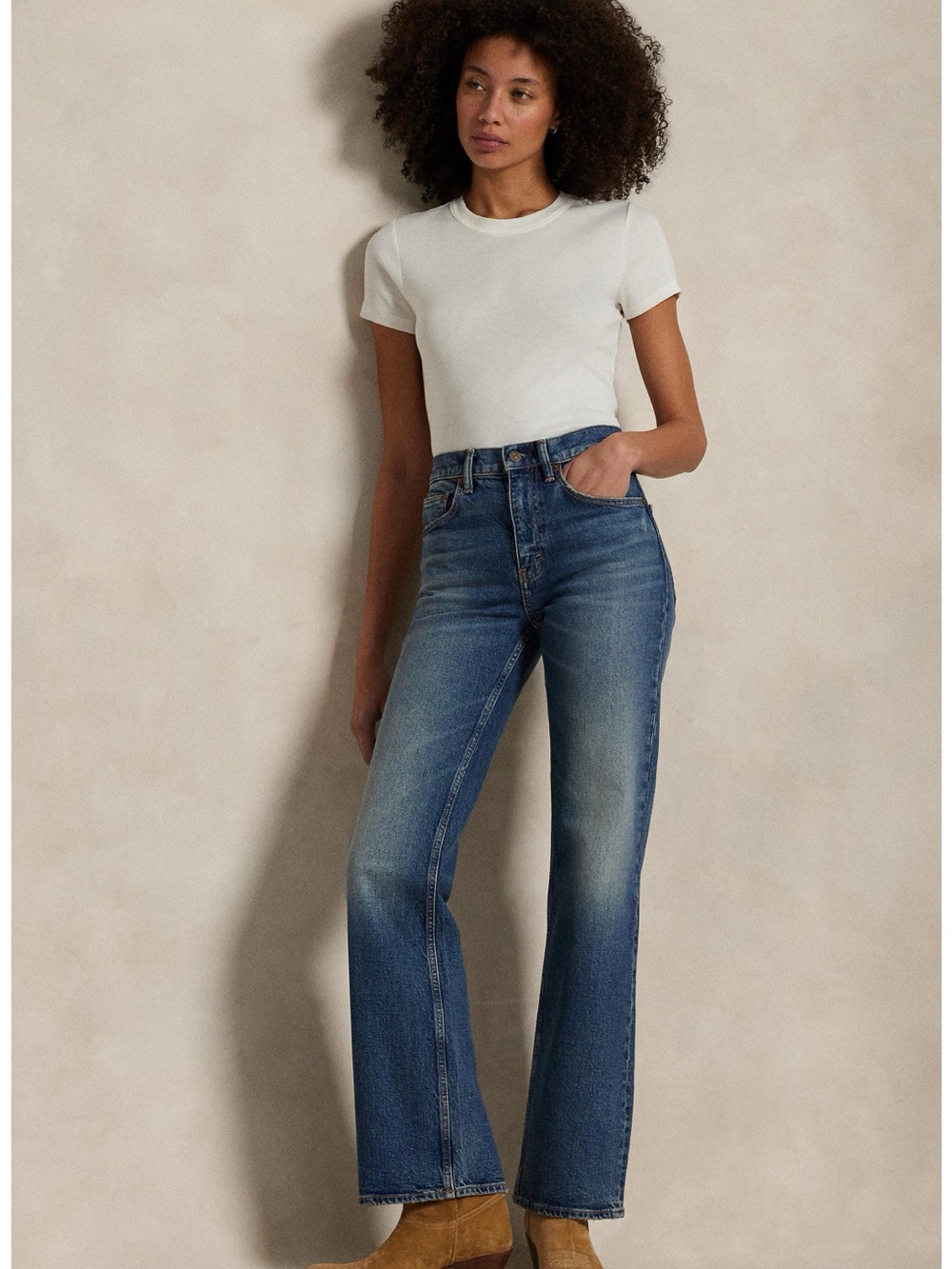High-Rise Straight Leg Women's Jeans in Blue
